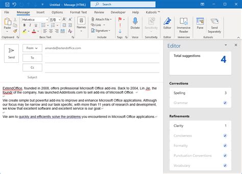 grammar check in outlook|Microsoft Editor checks grammar and more in documents, mail, .